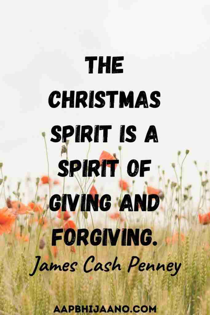 The Christmas spirit is a spirit of giving and forgiving.