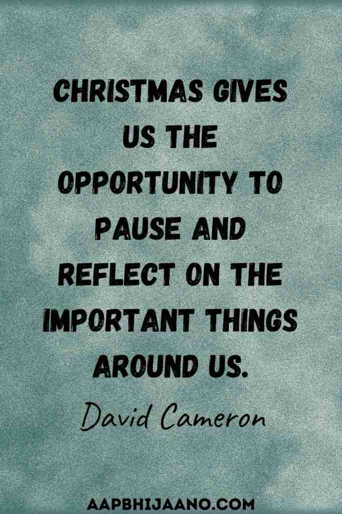 Christmas gives us the opportunity to pause and reflect on the important things around us.