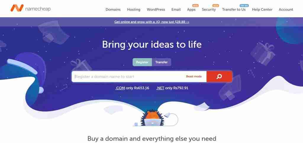 Buy a domain name from Namecheap