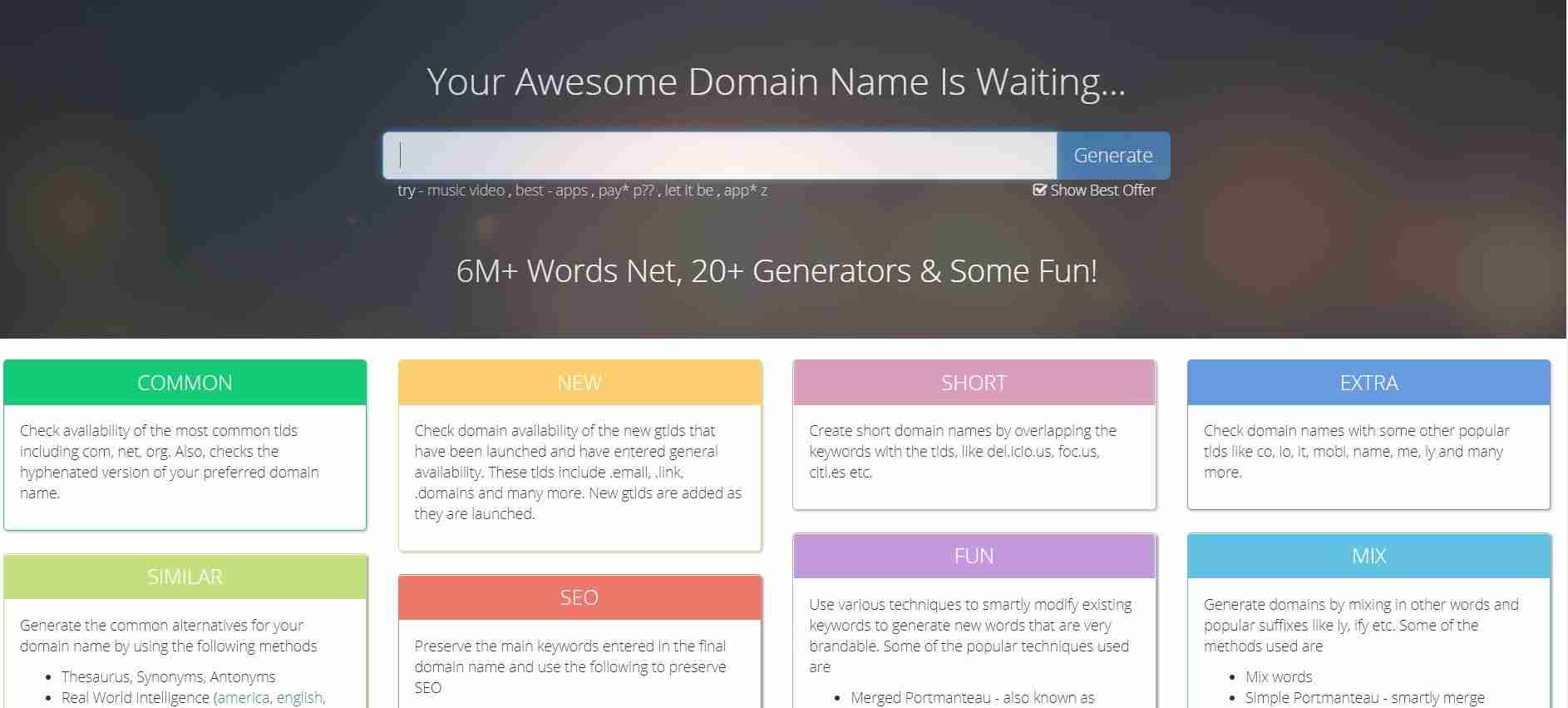 Name Mesh: Perfectionist के लिए एक smart domain name suggestion tool
