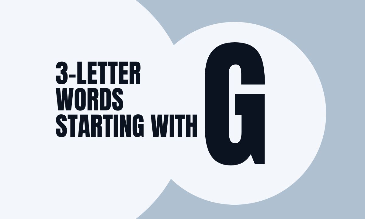 3-Letter Words Starting With G with their meanings