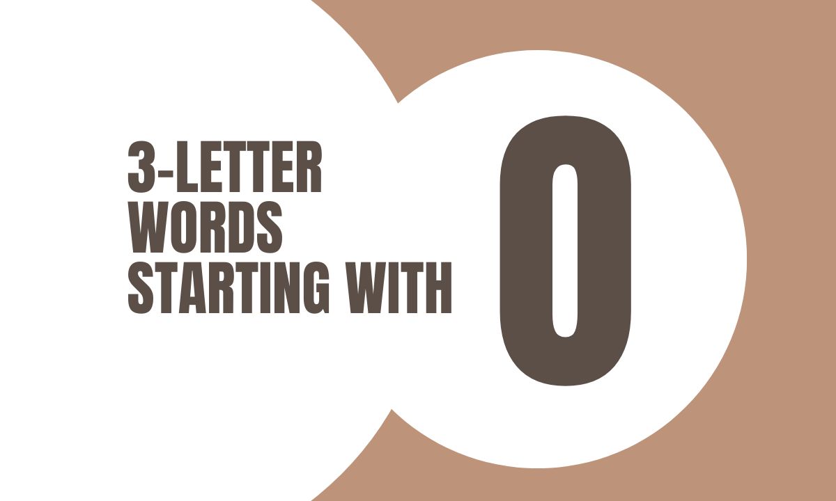 3-Letter Words Starting With O with their meanings