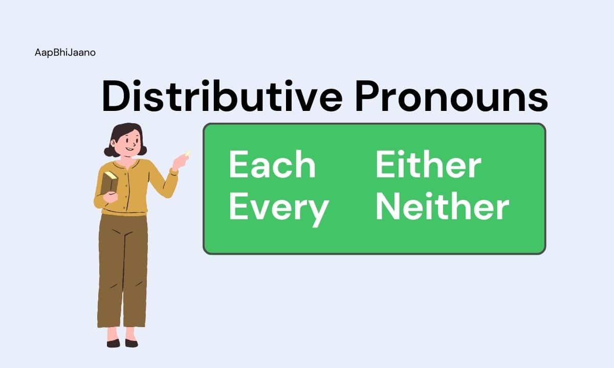 A distributive pronoun refers to individual members or parts of a group separately