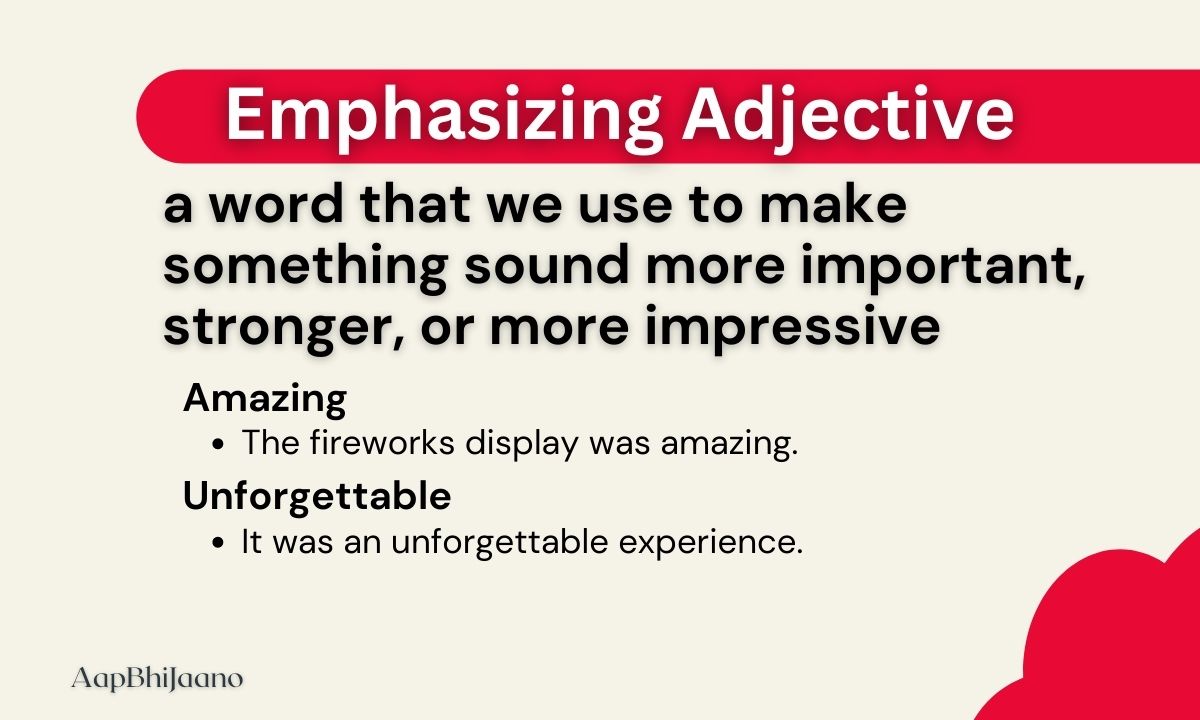An image capturing the power of emphasizing adjectives to make words come alive with intensity and impact.