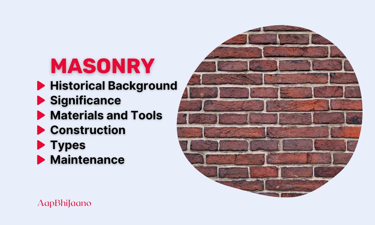 Masonry: A beautiful display of skilled craftsmanship, featuring an intricate arrangement of stone bricks creating a visually stunning structure