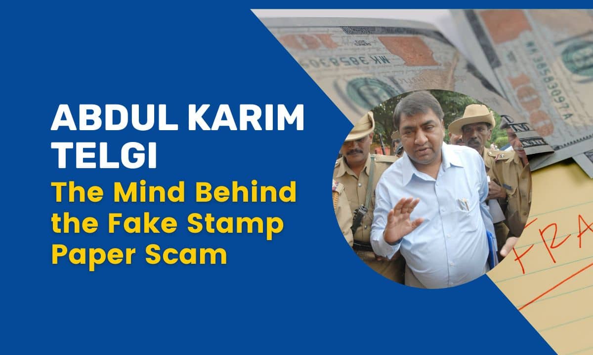 Abdul Karim Telgi, mastermind of India's counterfeit stamp paper scam, against a neutral background