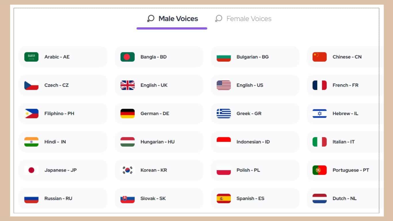 HeyGen supports 40+ languages in 300+ voices feature
