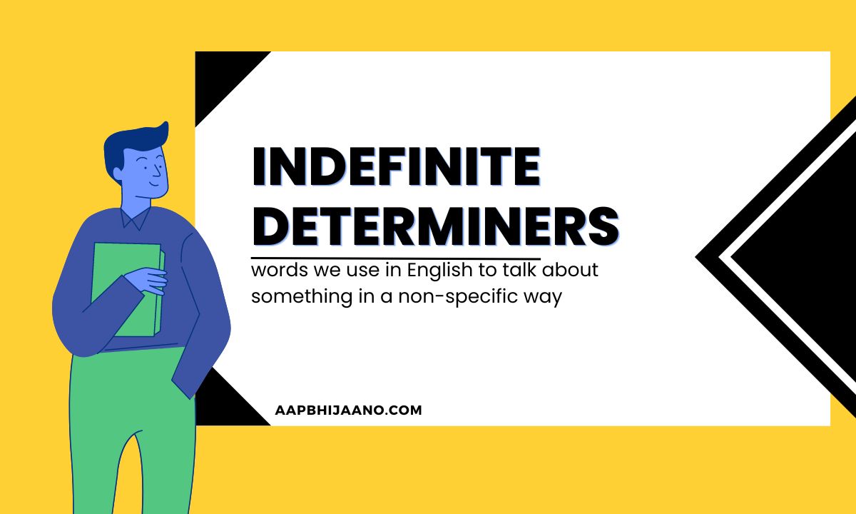 Indefinite determiners, words used in a non-specific way